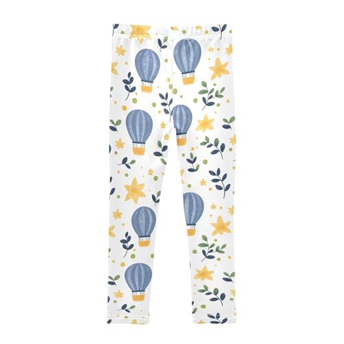 Cute Hot Air Balloon Stars Girls Leggings Soft Stretch Workout Yoga Dance Pants for Kids Casual Tights2