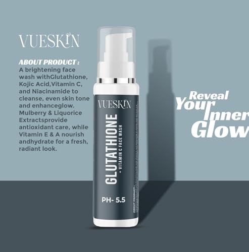 Image of VUESKIN Glutathione & Vitamin C Brightening Face Wash - Gentle Daily Cleanser for Glowing Skin
