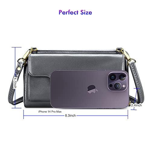 Image of nuoku Small Purse for Women, RFID Blocking Wristlet Wallet, Crossbody Clutch with Cell Phone Pocket