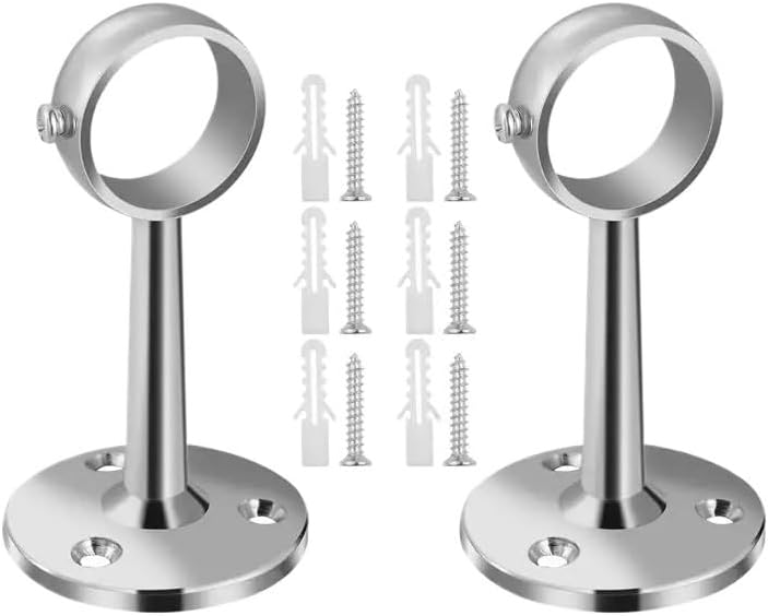 6Pcs Wardrobe Rail Support Hanging Rod Holder,Clothes Tube Bracket,Closet Decor Home Hardware
