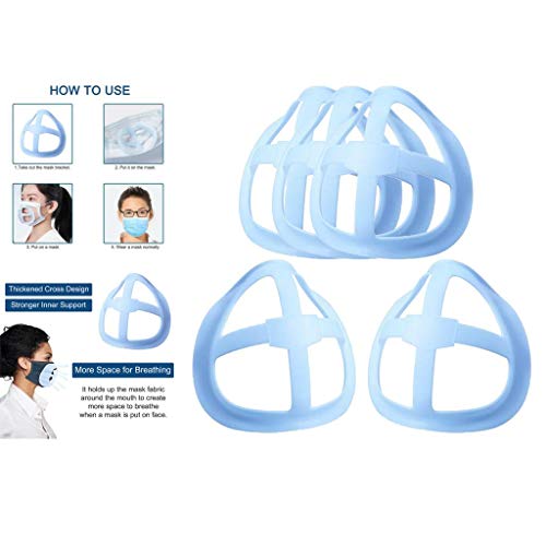 gazechimp Suporte De Proteção Para Batom 5/10 Reutilizável 3D Para Máscara Facial Respirável - Azul