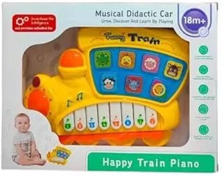 لعبة بيانو موسيقي تفاعلي للأطفال من Next Store على شكل سيارة وقطار مضحك، لعبة تعليمية لتنمية المهارات الموسيقية والحسية بألحان ممتعة وألوان زاهية