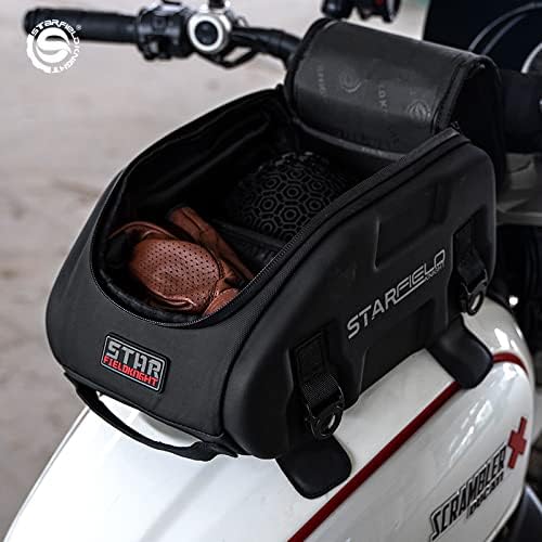 Miniatura 7 de Bolsa de motocicleta para asiento trasero, bolsa de combustible, caja de cola de tanque, bolsa de aceite, parte superior delantera, bolsa de sillín