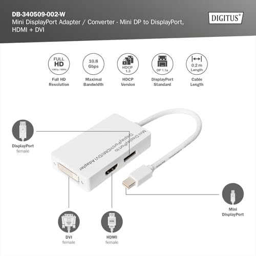 Digitus Adattatore - Convertitore Mini Displayport Da Mini Dp D Displayport Hdmi Dvi - 2