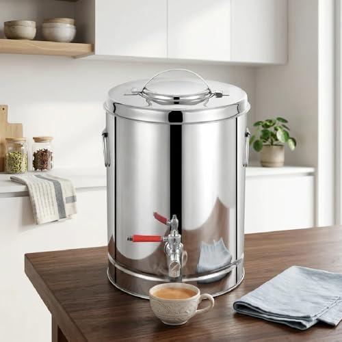 Image of MAHAA Stainless Steel Tea Urn /Chai Pot with Tap - 2500ml | Double Wall Insulated | Hotel, Office & Event Tea Server | Keeps Chai Hot for 6+ Hours | Easy Dispensing | Rust-Free.