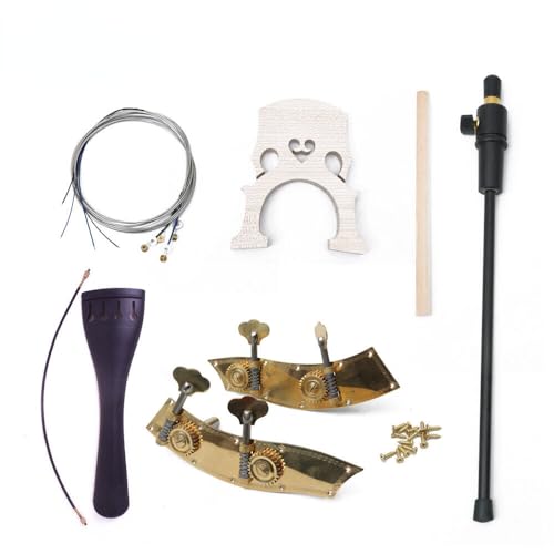WUQIMUSC 3/4 Upright Bass parts Accessories set for replacement Brass Pegs Tailpiece Maple Bridge...