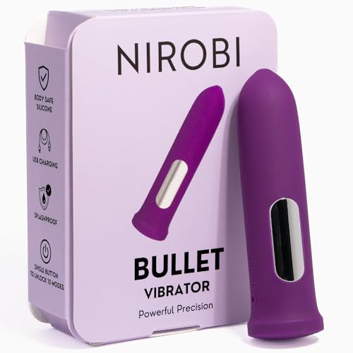 Nirobi Pro Bullet Vibrator Adult Sex Toy Mini Vibrator Personal Massager Waterproof USB Rechargeable Body-Safe Silicone Discreet G-Spot Vibrator with 10 Modes (Purple)