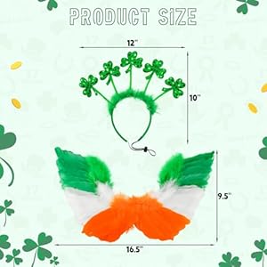 Adorable Shamrock Headband St. Patrick's Day Costume Set with Irish Colors Feather Wing & Trefoil Headband Lucky-Themed Dog Cosplay Outfits Perfect for Medium to Big Dog Breeds Adorable Shamrock Headband St Patricks Day Costume Set with Irish Colors Feather Wing Trefoil Headband Lucky Themed Dog Cosplay Outfits Perfect for Medium to Big Dog Breeds