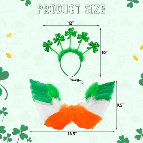 Adorable-Shamrock-Headband-St-Patricks-Day-Costume-Set-with-Irish-Colors-Feather-Wing-Trefoil-Headband-Lucky-Themed-Dog-Cosplay-Outfits-Perfect-for-Medium-to-Big-Dog-Breeds Adorable Shamrock Headband St Patricks Day Costume Set with Irish Colors Feather Wing Trefoil Headband Lucky Themed Dog Cosplay Outfits Perfect for Medium to Big Dog Breeds