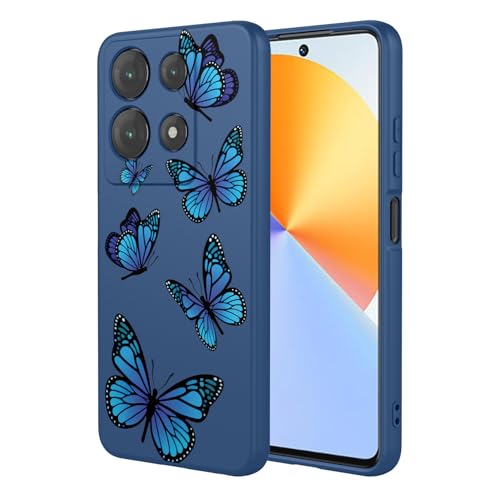 Coque Infinix Note 30 coques antichoc TPU souple motif papillon bleu X6833B
