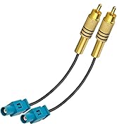 TUOLNK 2 Pack 6 inch Fakra Z Male to RCA Male Pigtail Cable for Car DVD GPS Antenna Extension Cab...