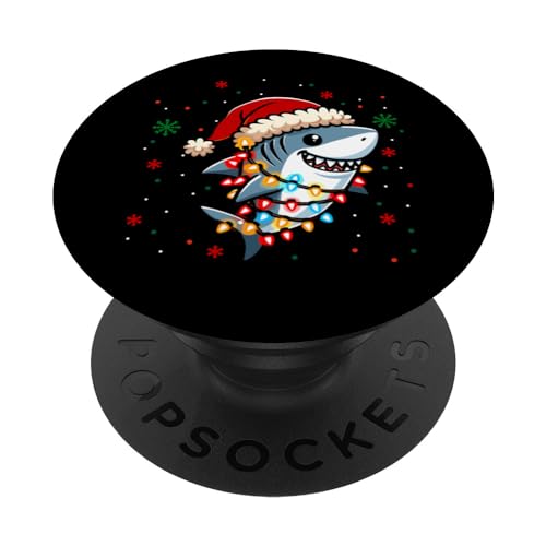 Requin avec bonnet de Père Noël requin Sharkmas Noël PopSockets PopGrip Interchangeable Requin avec bonnet de Père Noël requin Sharkmas Noël PopSockets PopGrip Interchangeable