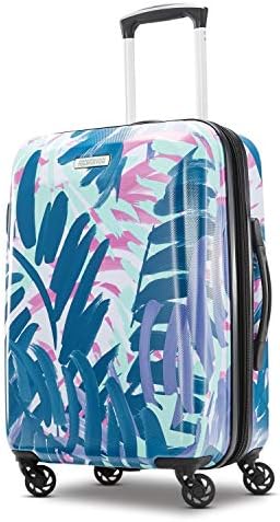 American Tourister Moonlight Hardside Expandable Luggage with Spinner Wheels, Palm Trees, Carry-On 21-Inch