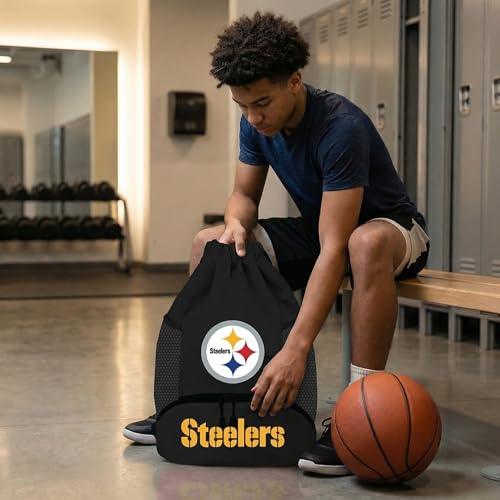 Image of NFL Pittsburgh Steelers Cinch Bag - Standard Logo Drawstring Backpack