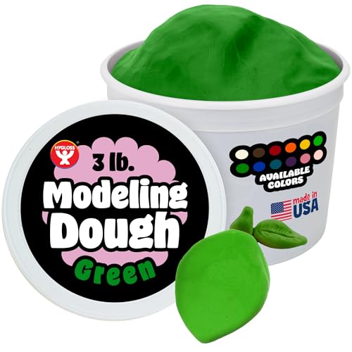 Hygloss Play Modeling Dough for Kids â€“ Safe & Non-Toxic Sensory Dough for Arts and Crafts â€“ 3 lb Tub â€“ Play Clay for Toddler Activities, Preschool Classroom Must-Haves â€“ Green Color, Scented