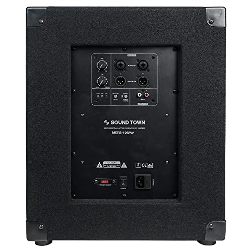 Image of Sound Town METIS Series Powered Subwoofer 1400 Watts 12 inch, with Class-D Amplifiers, 3 inch Voice Coil (METIS-12SPW)