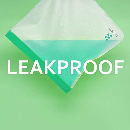 10 Pack Reusable Food Storage Bags - Leakproof Freezer Bag(6 Reusable Medium Bags + 4 Reusable SmallBags) Extra Thick Leakproof Silicone and Plastic Free Ziplock Lunch Bags Food Storage Freezer Safe - Thumbnail 2