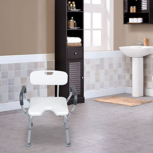 Shower Bath Chair Tool-Free Assembly Spa Bathtub Shower Lift Chair, Portable Bath Seat, Adjustable Shower Bench, White Bathtub Lift Chair With Arms… (2) (1 Shower Chairs) #TOP4