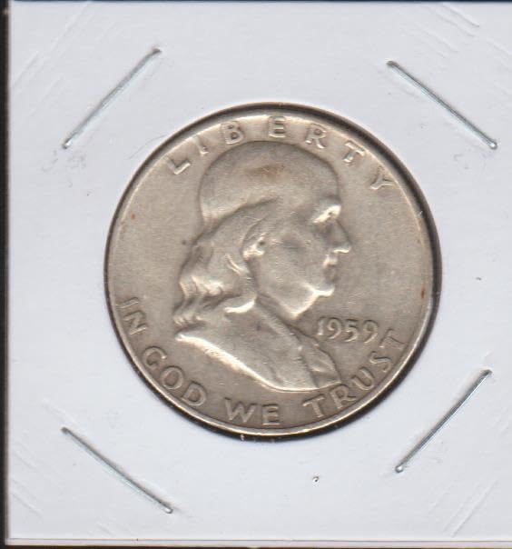 1959 P Franklin (1948-1963) (90% Silver) Half Dollar Seller Very...