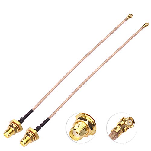 SUPERBAT U.fl/IPEX Cable Mini PCI to SMA Bulkhead O-Ring Jack Low Loss Coaxial Cable RG178 6" 15cm for Wireless Routers Mini PCIe Cards Network Extension Pigtail PCI WiFi WAN Repeater Antenna 2-Pack