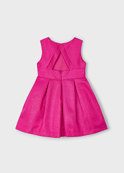 Mayoral Abito Vestito Elegante Satinato Cerimonia Bambina 5 Anni - 98 cm Color Magenta con Scollo Posteriore