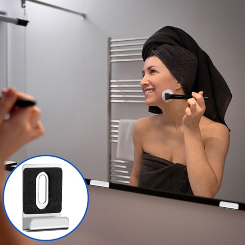 Image of 8 Pcs Mirrors Mounting Hardware, Heavy Duty Mirror Hanging Kit, Mirror Holder Clips for Wall Mounting with Screws and Anchors for Frameless Mirrors, Billboards, Tiles (Black)