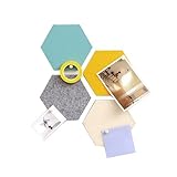Thehaki Sandwich Felt Board Hexagon type Memo Board Wall Decoration Home Deco (Pastel 4pcs Set)