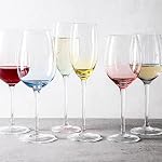Rainbow White Wine Glass - Set of 4 Colorful Wine Glass with Stem, Crystal Muted Wine Glasses Gift Set for Birthday Women Party (12, Ounces)