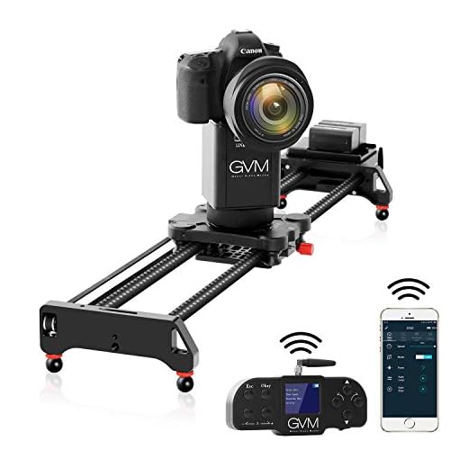 GVM Camera Slider, 31" 2-Axis Carbon Fiber Motorized Slider Track Dolly Rail with APP Control and Wireless Controller, 360 Degree Panoramic Shooting and Time-Lapse Photography for Most DSLR Cameras