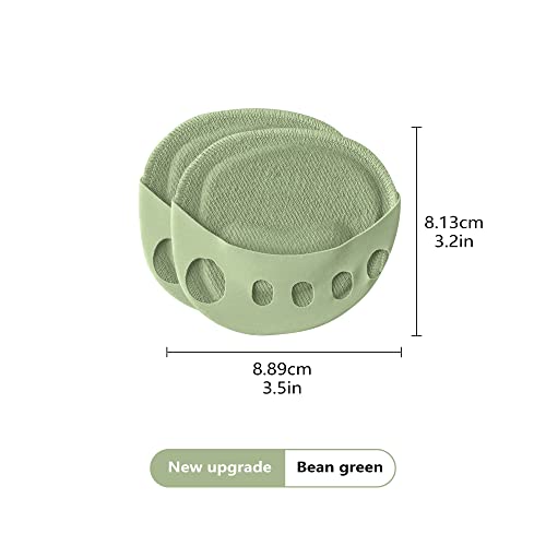 Image of Ball of Foot Cushions Pad,4 Pairs Honeycomb Fabric Forefoot Pads for Metatarsal,No Show Women's Half Socks Pads Invisible Toe Topper Liner Socks Sponge Cushion (Beige /Black /Gray /Green)