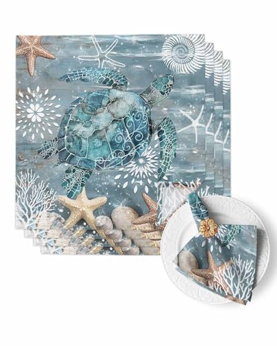 Set de 4 Servilletas de Tela Cuadradas Azul 20x20 pulg miniatura 1