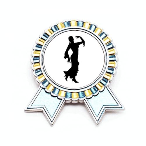 Broche de danse folklorique en métal travaillé, finition soignée taille M pour danseuse