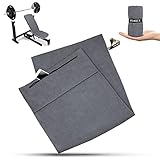 PEAQUE Fitness-Handtuch aus Mikrofaser mit Frottee-Struktur | Sport-Handtuch für Fitnessstudio und Gym | Tuchstoff mit Oeko-TEX Zertifizierung | antibakteriell, saugstark, leicht (Grau, 100 x 40 cm)