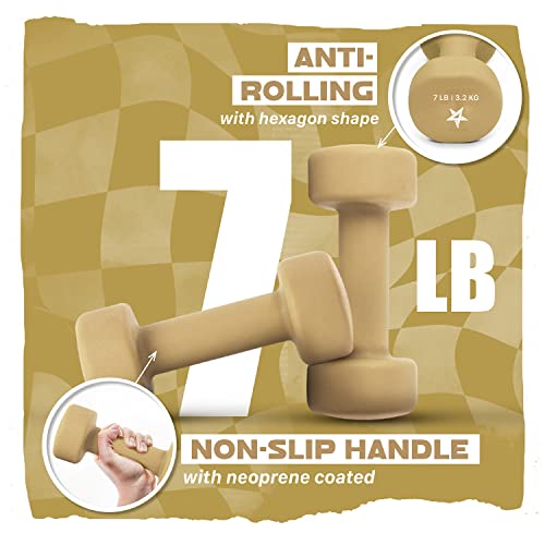 Yes4All Neoprene Coated Dumbbell Hand Weight Sets of 2 - Multiple Weight Options with 15 Colors, Anti-roll, Anti-Slip, Hexagon Shape - Image 4