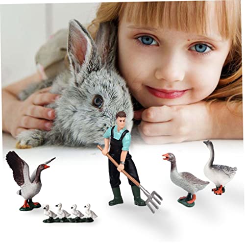 Gcroet 5stücke Bauernhof Tier Zahlen Spielzeug realistische Landschaft Tier Figuren Mini Lernen pädagogisches spielset Kuchen Topper Ornamente,simuliertes Duck Gans Spielzeug,Farm Tier Spielzeug Set – Bild 8