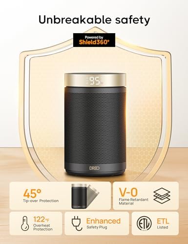 DREO Space Heater, Portable Electric Heaters for Indoor Use with Thermostat - 4