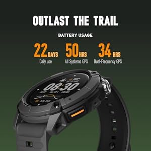 COROS Nomad Outdoor GPS Smartwatch, 1.3" MIP Touchscreen, Global maps with Turn-by-Turn Navigation, 22 Days Battery Life, Microphone Records Voice Notes, Real-time Weather, and Safety alerts (Black) — photo 2 of 6