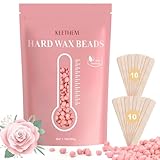 Hard Wax Hair Removal Beads - Painless Waxing for Sensitive Skin, Full Body Wax Beans with 20 Sticks for Women Men Bikini Brazilian, Armpit, Home Use (Rose, 1.1lb/17.6oz)