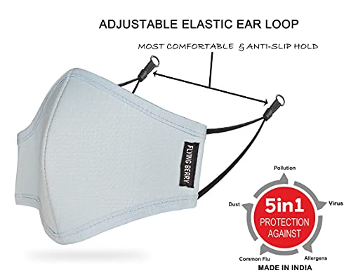 Image of FLYING BERRY Comfortable Anti Pollution Multi Layers Washable Linen Face Mask