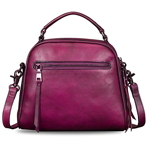 Image of Genuine Leather Purses and Handbags for Women Shoulder Bag Vintage Handmade Real Leather Crossbody Satchel Purse with Strap