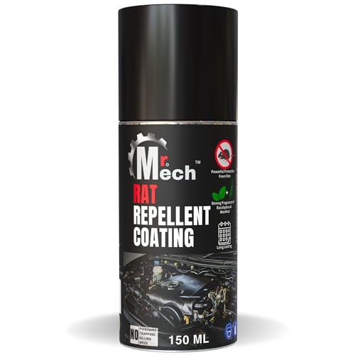 Mr. Mech™ Rat Repellent Spray for Cars | Powerful Anti-Rodent Protection | Natural Peppermint Formula | Prevents Rat Damage in Car Engine & Wires | Long-Lasting Advanced Formula | 150ml