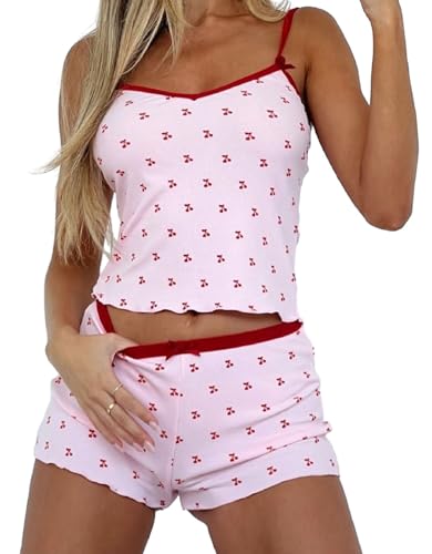 Siyova Women Piece Pajamas Summer Outfits Y2k Sleeveless Vest - Main Image