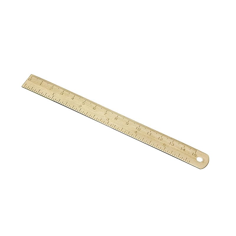Brass 6 Inch / 15cm Ruler, Gold