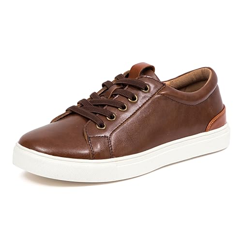 Deer Stags Boy's Wiley JR Sneaker, Dark Brown/White, 5.5 Big Kid