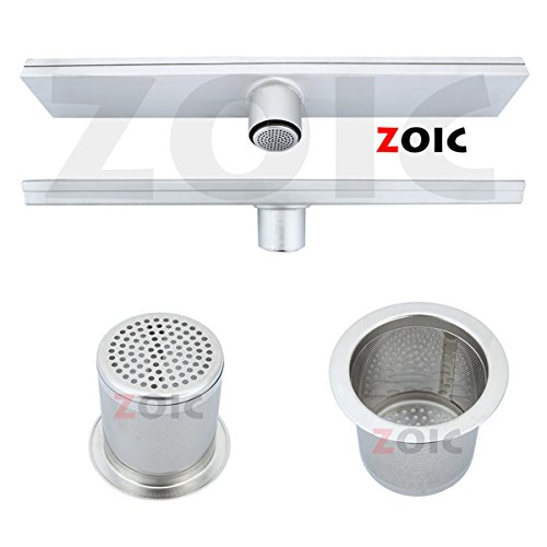 Zoic Stylish Closed Design Linear Floor Grate Bathroom Shower Waste Drain 304 Stainless Steel 31.49 Inches (800Mm) #TOP7