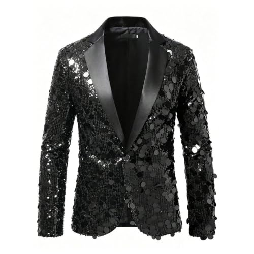 Chaqueta de esmoquin con purpurina masculina para Nochevieja