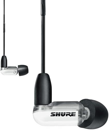 Shure AONIC 3 auriculares con aislamiento de sonido con cable, sonido claro, un solo controlador con BassPort, ajuste seguro en la oreja, cable