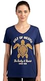 Be Salty and Resist T-Shirts for Women - FDT Gulf of Mexico Tshirt Playeras Golfo de Mexico Camiseta - (Navy,L)