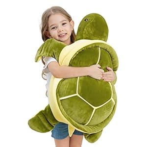 Dalmao 28 Inch Big Sea Turtle Stuffed Animals Giant Soft Plush Toys, Large Ocean Green Turtle Plushie Body Pillow, Gifts for Kid Boys, Girls, Girlfriend, Birthday, Valentine