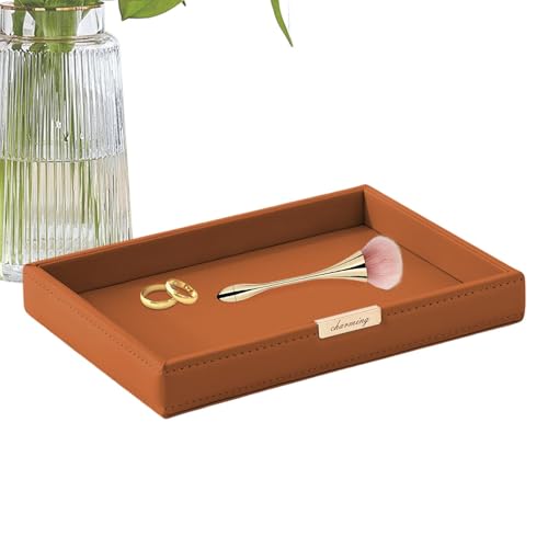demaxiyad Organizador de almacenamiento de oficina, bandeja para cómoda, bandeja de escritorio elegante - Organizadores multifuncionales de mesita de noche, soporte para joyas de mesa para